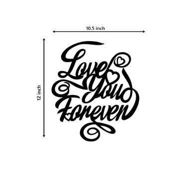 eCraftIndia  Love You Forever  Valentine Theme Black Engineered Wood Wall Art Cutout  Ready to Hang Home DECOR 5