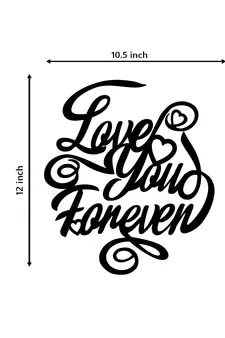 eCraftIndia  Love You Forever  Valentine Theme Black Engineered Wood Wall Art Cutout  Ready to Hang Home DECOR