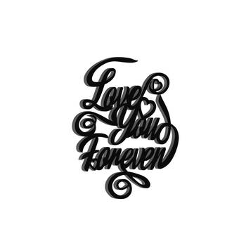 eCraftIndia  Love You Forever  Valentine Theme Black Engineered Wood Wall Art Cutout  Ready to Hang Home DECOR 6
