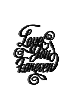 eCraftIndia  Love You Forever  Valentine Theme Black Engineered Wood Wall Art Cutout  Ready to Hang Home DECOR