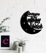 eCraftIndia  Love You To The Moon And Back  Black Engineered Wood Wall Art Cutout  Ready to Hang Home DECOR