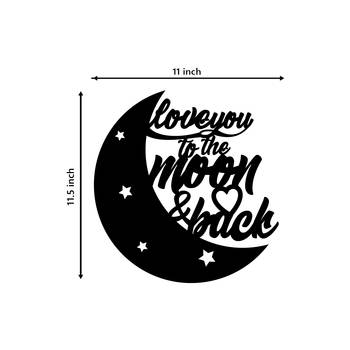 eCraftIndia  Love You To The Moon And Back  Black Engineered Wood Wall Art Cutout  Ready to Hang Home DECOR 5
