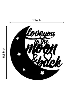 eCraftIndia  Love You To The Moon And Back  Black Engineered Wood Wall Art Cutout  Ready to Hang Home DECOR