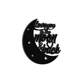 eCraftIndia  Love You To The Moon And Back  Black Engineered Wood Wall Art Cutout  Ready to Hang Home DECOR 6