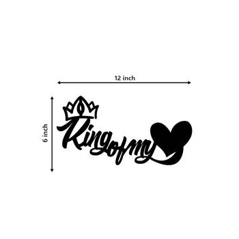 eCraftIndia  King Of My Heart  Love Theme Black Engineered Wood Wall Art Cutout  Ready to Hang Home DECOR 5