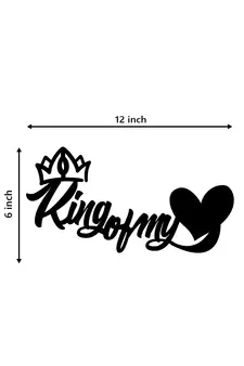 eCraftIndia  King Of My Heart  Love Theme Black Engineered Wood Wall Art Cutout  Ready to Hang Home DECOR