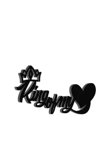 eCraftIndia  King Of My Heart  Love Theme Black Engineered Wood Wall Art Cutout  Ready to Hang Home DECOR
