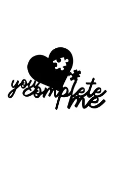 eCraftIndia  You Complete Me  Love Theme Black Engineered Wood Wall Art Cutout  Ready to Hang Home DECOR