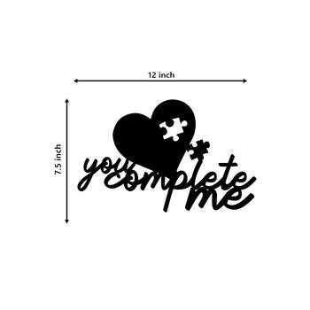 eCraftIndia  You Complete Me  Love Theme Black Engineered Wood Wall Art Cutout  Ready to Hang Home DECOR 5