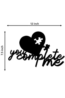 eCraftIndia  You Complete Me  Love Theme Black Engineered Wood Wall Art Cutout  Ready to Hang Home DECOR