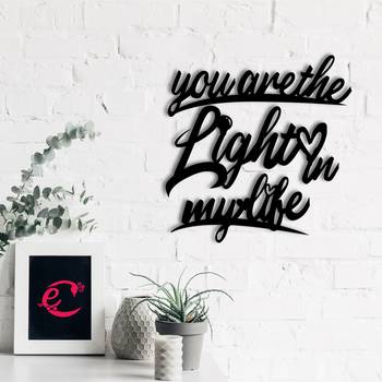 eCraftIndia  You Are The Light In My Life  Love Theme Black Engineered Wood Wall Art Cutout  Ready to Hang Home DECOR 1