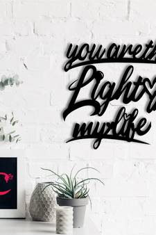 eCraftIndia  You Are The Light In My Life  Love Theme Black Engineered Wood Wall Art Cutout  Ready to Hang Home DECOR