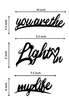 eCraftIndia  You Are The Light In My Life  Love Theme Black Engineered Wood Wall Art Cutout  Ready to Hang Home DECOR