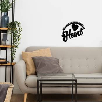eCraftIndia  You Are Always In My Heart  Love Theme Black Engineered Wood Wall Art Cutout  Ready to Hang Home DECOR 2