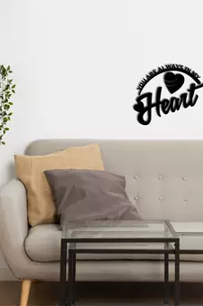 eCraftIndia  You Are Always In My Heart  Love Theme Black Engineered Wood Wall Art Cutout  Ready to Hang Home DECOR