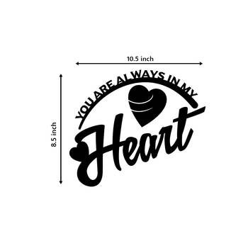 eCraftIndia  You Are Always In My Heart  Love Theme Black Engineered Wood Wall Art Cutout  Ready to Hang Home DECOR 5
