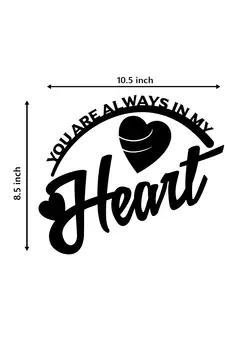 eCraftIndia  You Are Always In My Heart  Love Theme Black Engineered Wood Wall Art Cutout  Ready to Hang Home DECOR