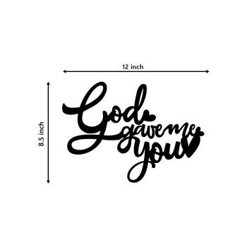 eCraftIndia  God Gave Me You  Love Theme Black Engineered Wood Wall Art Cutout  Ready to Hang Home DECOR 5