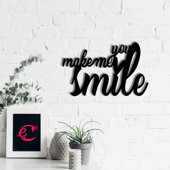 eCraftIndia  You Make Me Smile  Black Engineered Wood Wall Art Cutout  Ready to Hang Home DECOR 1