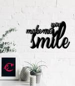eCraftIndia  You Make Me Smile  Black Engineered Wood Wall Art Cutout  Ready to Hang Home DECOR