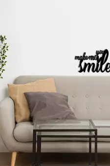 eCraftIndia  You Make Me Smile  Black Engineered Wood Wall Art Cutout  Ready to Hang Home DECOR