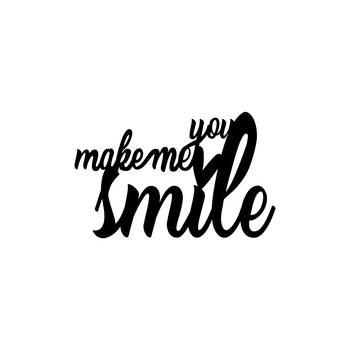 eCraftIndia  You Make Me Smile  Black Engineered Wood Wall Art Cutout  Ready to Hang Home DECOR 3