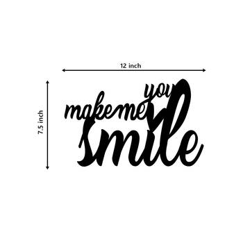 eCraftIndia  You Make Me Smile  Black Engineered Wood Wall Art Cutout  Ready to Hang Home DECOR 5