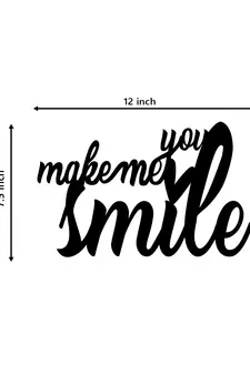 eCraftIndia  You Make Me Smile  Black Engineered Wood Wall Art Cutout  Ready to Hang Home DECOR