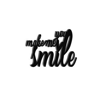 eCraftIndia  You Make Me Smile  Black Engineered Wood Wall Art Cutout  Ready to Hang Home DECOR 6