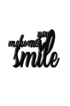 eCraftIndia  You Make Me Smile  Black Engineered Wood Wall Art Cutout  Ready to Hang Home DECOR