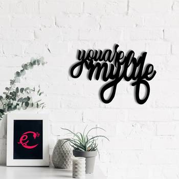 eCraftIndia  You Are My Life  Love Theme Black Engineered Wood Wall Art Cutout  Ready to Hang Home DECOR 1