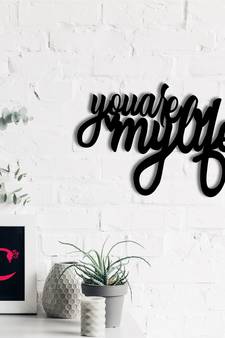 eCraftIndia  You Are My Life  Love Theme Black Engineered Wood Wall Art Cutout  Ready to Hang Home DECOR