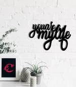 eCraftIndia  You Are My Life  Love Theme Black Engineered Wood Wall Art Cutout  Ready to Hang Home DECOR