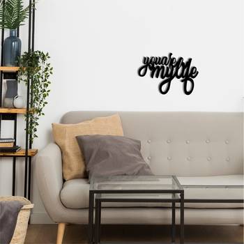 eCraftIndia  You Are My Life  Love Theme Black Engineered Wood Wall Art Cutout  Ready to Hang Home DECOR 2