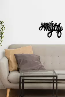 eCraftIndia  You Are My Life  Love Theme Black Engineered Wood Wall Art Cutout  Ready to Hang Home DECOR