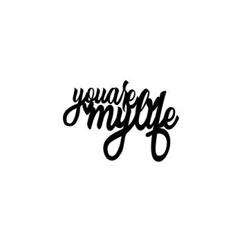 eCraftIndia  You Are My Life  Love Theme Black Engineered Wood Wall Art Cutout  Ready to Hang Home DECOR 4