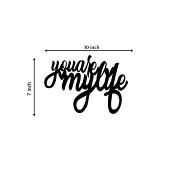 eCraftIndia  You Are My Life  Love Theme Black Engineered Wood Wall Art Cutout  Ready to Hang Home DECOR 5