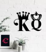 eCraftIndia  King And Queen  Love Theme Black Engineered Wood Wall Art Cutout  Ready to Hang Home DECOR