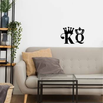 eCraftIndia  King And Queen  Love Theme Black Engineered Wood Wall Art Cutout  Ready to Hang Home DECOR 2