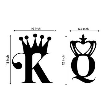 eCraftIndia  King And Queen  Love Theme Black Engineered Wood Wall Art Cutout  Ready to Hang Home DECOR 5