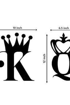eCraftIndia  King And Queen  Love Theme Black Engineered Wood Wall Art Cutout  Ready to Hang Home DECOR