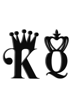 eCraftIndia  King And Queen  Love Theme Black Engineered Wood Wall Art Cutout  Ready to Hang Home DECOR