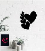 eCraftIndia  Set of 6 Hearts  Love Theme Black Engineered Wood Wall Art Cutout  Ready to Hang Home DECOR