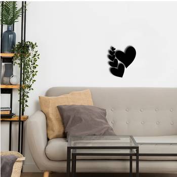eCraftIndia  Set of 6 Hearts  Love Theme Black Engineered Wood Wall Art Cutout  Ready to Hang Home DECOR 2
