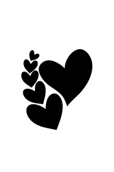 eCraftIndia  Set of 6 Hearts  Love Theme Black Engineered Wood Wall Art Cutout  Ready to Hang Home DECOR
