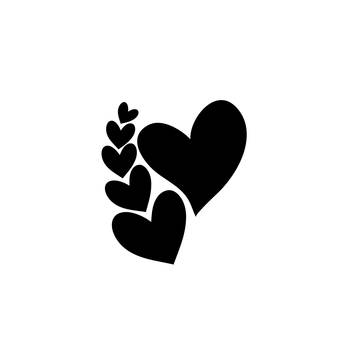 eCraftIndia  Set of 6 Hearts  Love Theme Black Engineered Wood Wall Art Cutout  Ready to Hang Home DECOR 4