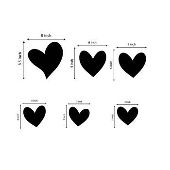 eCraftIndia  Set of 6 Hearts  Love Theme Black Engineered Wood Wall Art Cutout  Ready to Hang Home DECOR 5