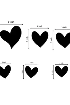 eCraftIndia  Set of 6 Hearts  Love Theme Black Engineered Wood Wall Art Cutout  Ready to Hang Home DECOR