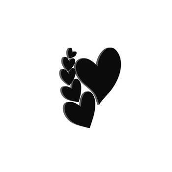 eCraftIndia  Set of 6 Hearts  Love Theme Black Engineered Wood Wall Art Cutout  Ready to Hang Home DECOR 6