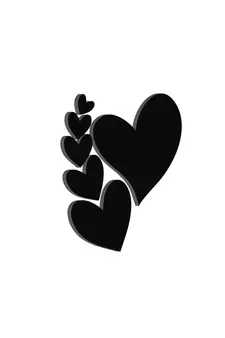 eCraftIndia  Set of 6 Hearts  Love Theme Black Engineered Wood Wall Art Cutout  Ready to Hang Home DECOR